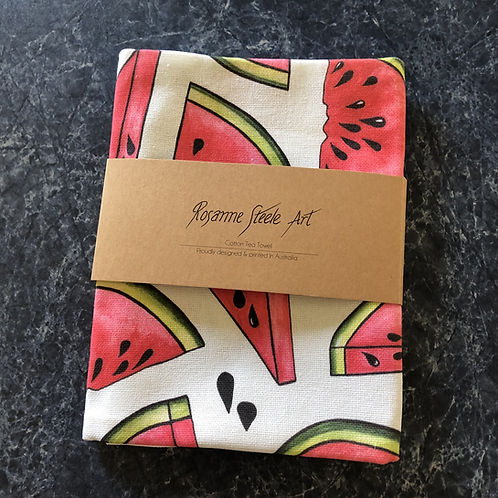Tea Towel: Watermelon with white background