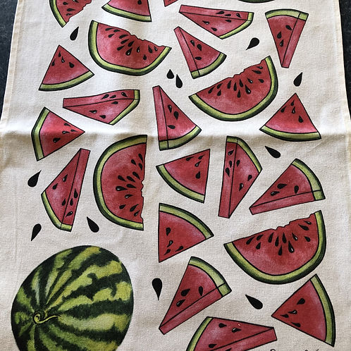 Tea Towel: Watermelon with white background