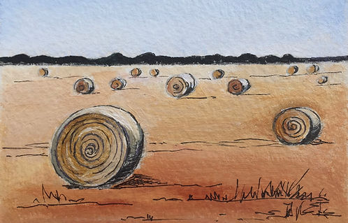 Greeting Card - Haybales