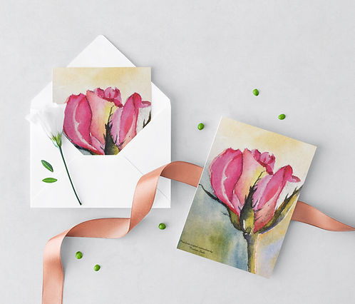 Greeting Card - Pink Bud